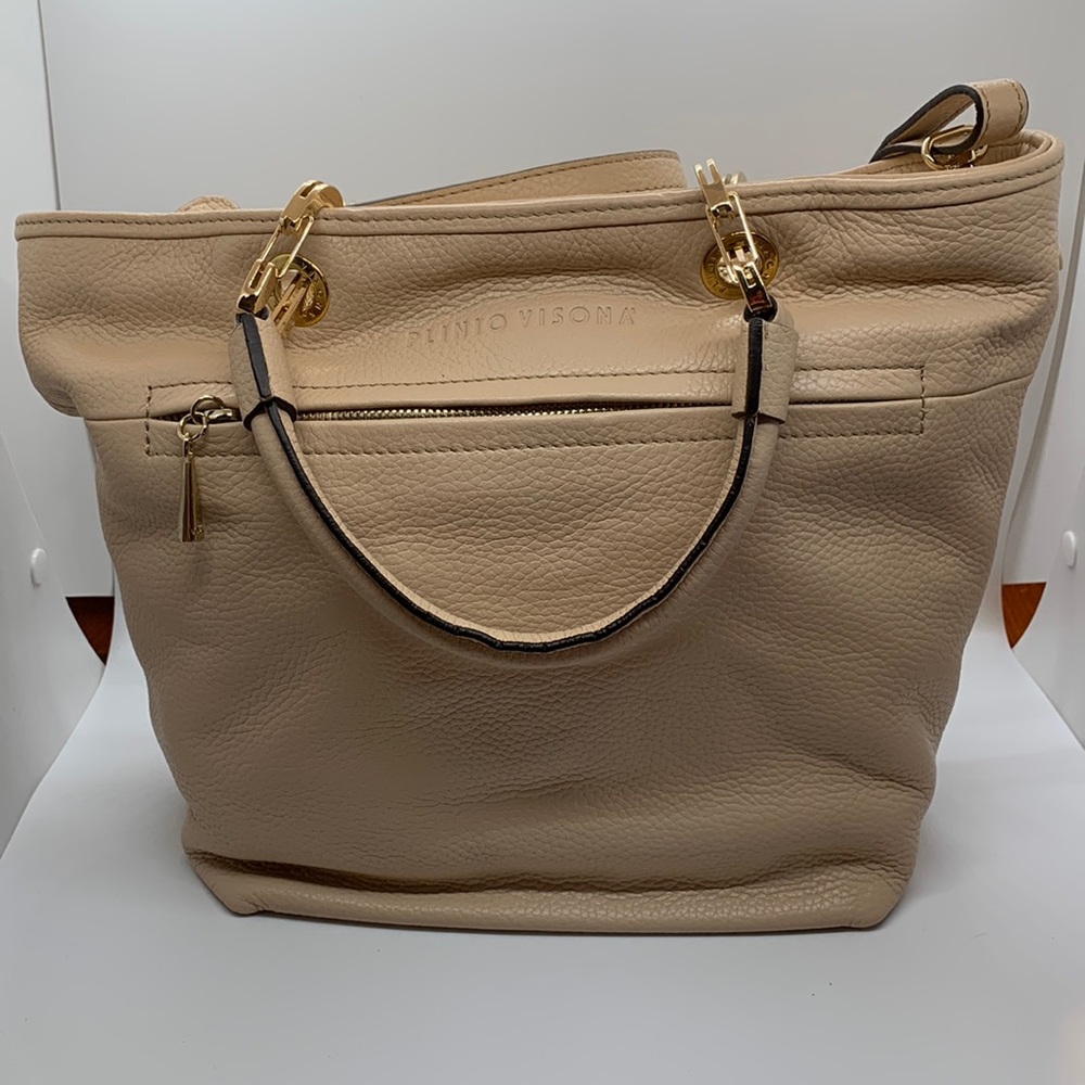 Plinio Visona Italian Leather Laser Cut Shopper